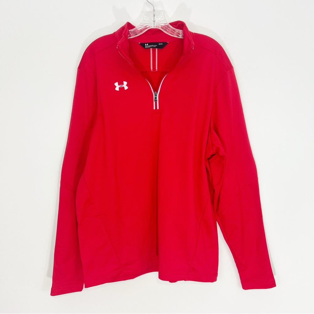 Under Armour Red Men’s Quarter Zip Mock Neck Long Sleeve Size Large NWT